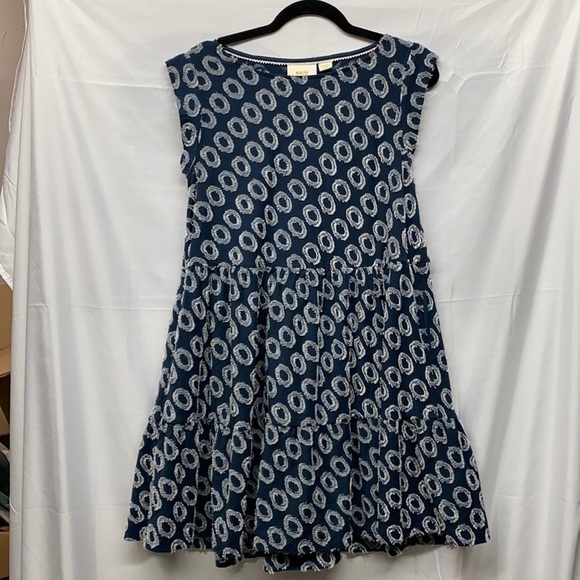 Maeve Anthropologie Blue dot Fit and Flare Dress XS - Picture 1 of 5